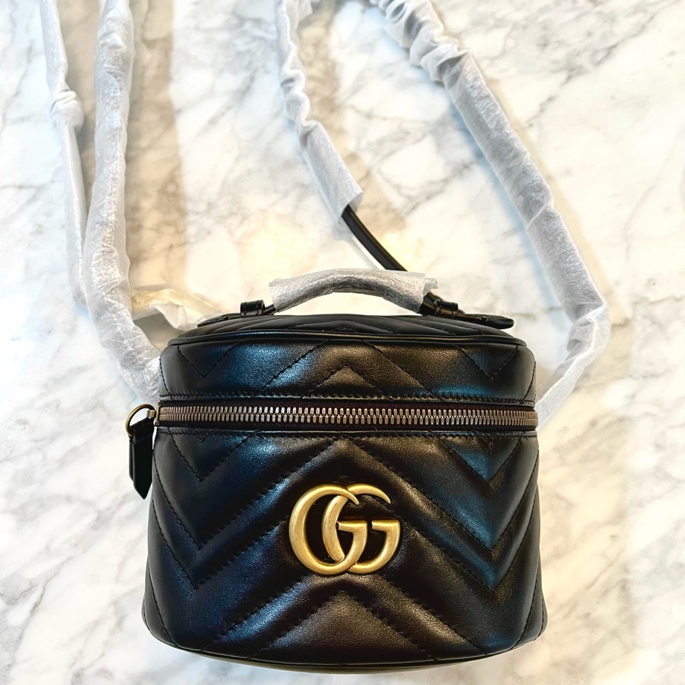 NWT Gucci Marmont mini round gg matelassé backpack